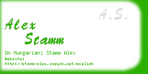 alex stamm business card